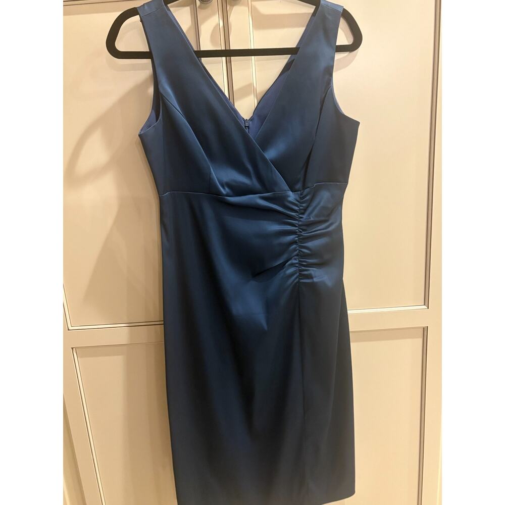Donna Ricco NY Dress Shirred Front Sleeveless Womens Size 8 Dark Aqua - Picture 4 of 4